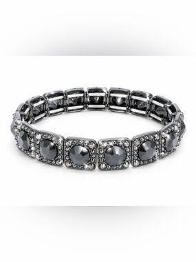 Women's Hematite Crystal Stretch Bracelet